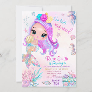 Our little mermaid Birthday  Invitation