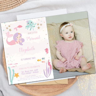 Our Little Mermaid Birthday Invitation with Photo
