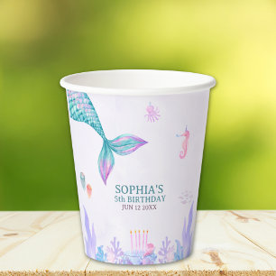 Our Little Mermaid Birthday Party Paper Cups