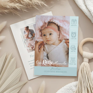 Our Little Miracle Baby Birth Stats Newborn Photos Announcement