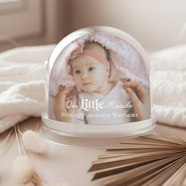Our Little Miracle Baby Birth Stats Photo Keepsake Snowglobe (Our Little Miracle Baby Birth Stats Photo Keepsake Snow Globe)