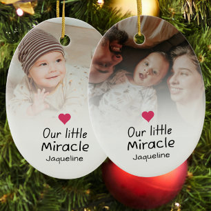 Our Little Miracle Baby Newborn Photo Keepsake Ceramic Ornament