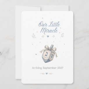 Our Little Miracle Hanukkah Pregnancy Announcemen Invitation