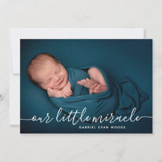 Our Little Miracle Photo Collage Modern Birth Announcement