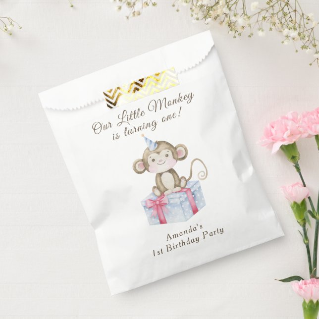 Our Little Monkey First Birthday  Favour Bag (Sealed)