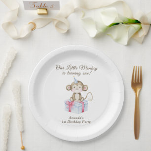 Our Little Monkey First Birthday Paper Plate