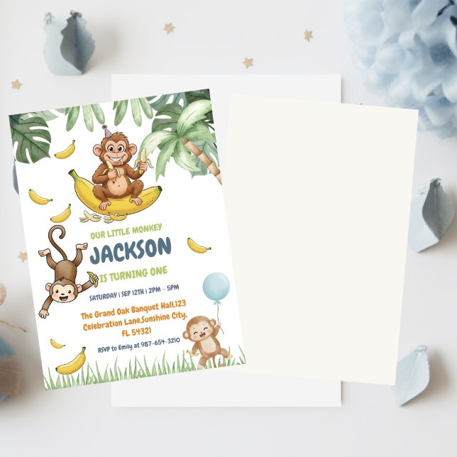 Our Little Monkey is Turning 1 Birthday Party  Invitation (Creator Uploaded)