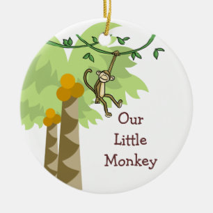 Our Little Monkey Personalised Photo Baby Ceramic Ornament