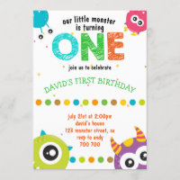 Our Little Monster Baby Boy First Birthday Cute