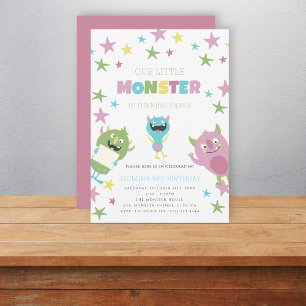 Our little monster birthday Invitation