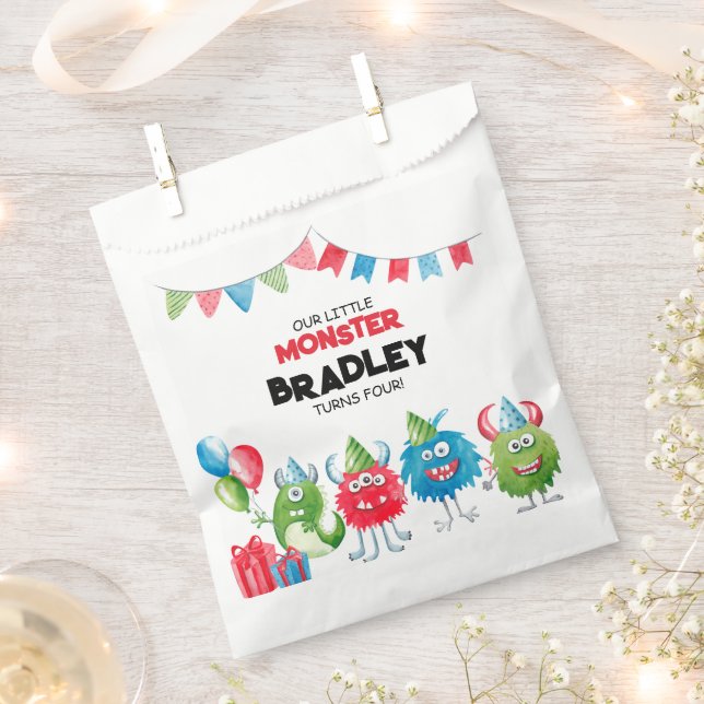 Our Little Monster | Photo Birthday Party Favour Bag (Clipped)