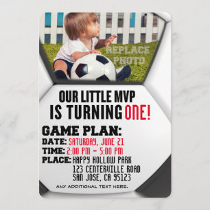 "Our Little MVP" Soccer Birthday Invitation