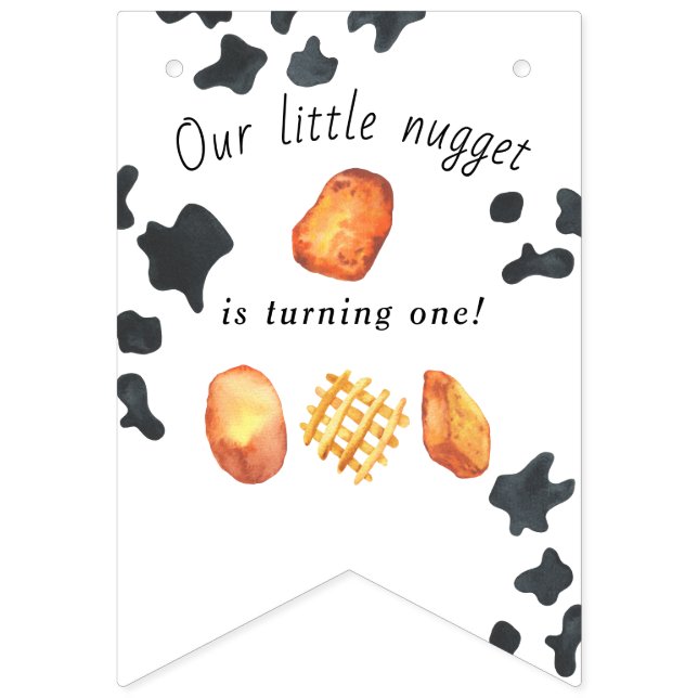 Our Little Nugget is turning one Kids Birthday Bunting (First Flag)