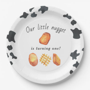 Our Little Nugget is turning one Kids Birthday Paper Plate