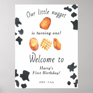 Our Little Nugget Is Turning One Kids Birthday  Poster