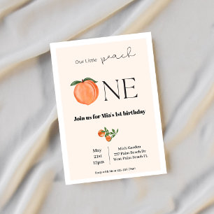 Our Little Peach 1st Birthday Invitation