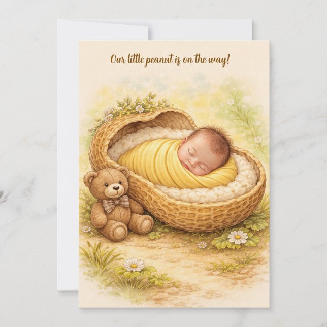Our Little Peanut Baby Digital Download Invitation (Front)