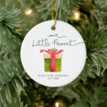 Our Little Present Personalised Expecting Parents Ceramic Ornament<br><div class="desc">Our Little Present Personalised Expecting Parents Ceramic Ornament. Personalise with your custom information on both front and back.</div>