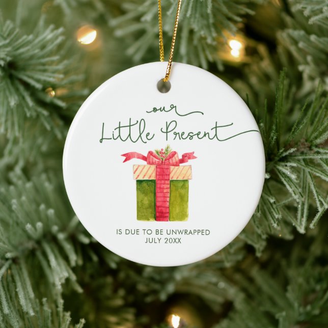 Our Little Present Personalised Expecting Parents Ceramic Ornament (Tree)