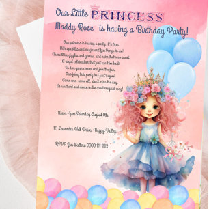 Our Little Princess Birthday Party Invitation