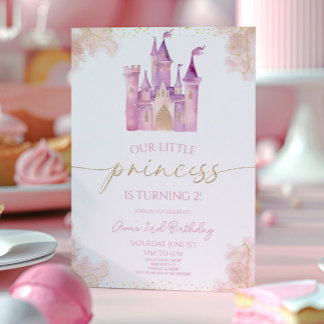 Our Little Princess Royal Castle Birthday Party Invitation