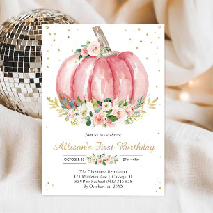 Our Little Pumpkin 1st Birthday Invitation