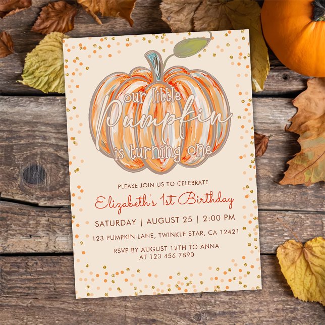 Our Little Pumpkin 1st Birthday Invitation (Creator Uploaded)