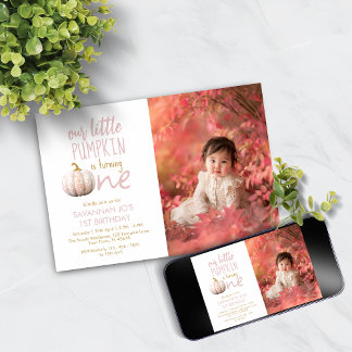 Our Little Pumpkin 1st Birthday Invitation