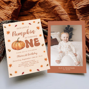 Our Little Pumpkin 1st Birthday Invitation