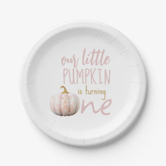Our Little Pumpkin 1st Birthday Paper Plate