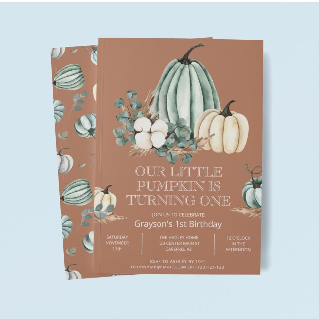 Our Little Pumpkin 1st Birthday Party Invitation (Creator Uploaded)