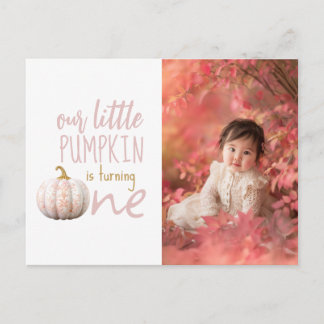 Our Little Pumpkin 1st Birthday Postcard