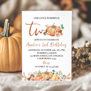 Our Little Pumpkin 2nd Birthday Invitation