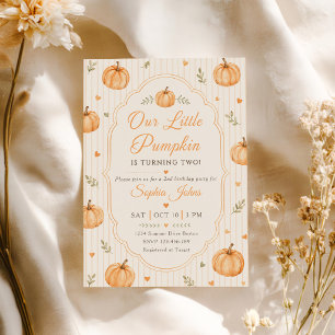 Our Little Pumpkin 2nd Birthday Invitation