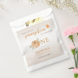 Our Little Pumpkin Autumn Fall First 1st Birthday Favour Bag