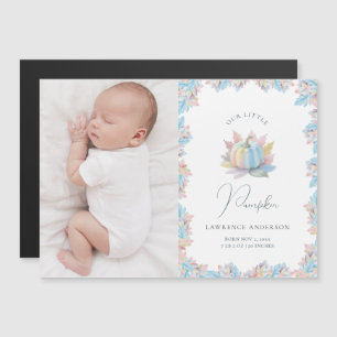 Our Little Pumpkin Baby Photo Birth Announcement