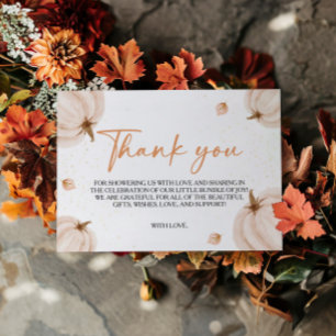 Our Little Pumpkin Baby Shower Thank You Card