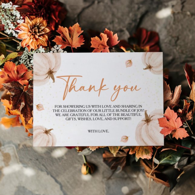 Our Little Pumpkin Baby Shower Thank You Card (Creator Uploaded)