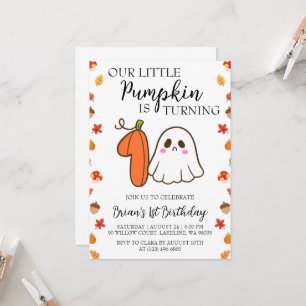 our little pumpkin birthday invitations