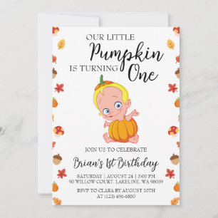 our little pumpkin birthday invitations