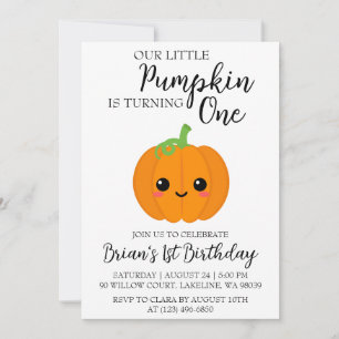 our little pumpkin birthday invitations