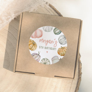 Our Little Pumpkin Birthday Party Classic Round Sticker