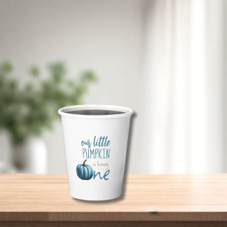 Our Little Pumpkin Blue 1st Birthday Paper Cups