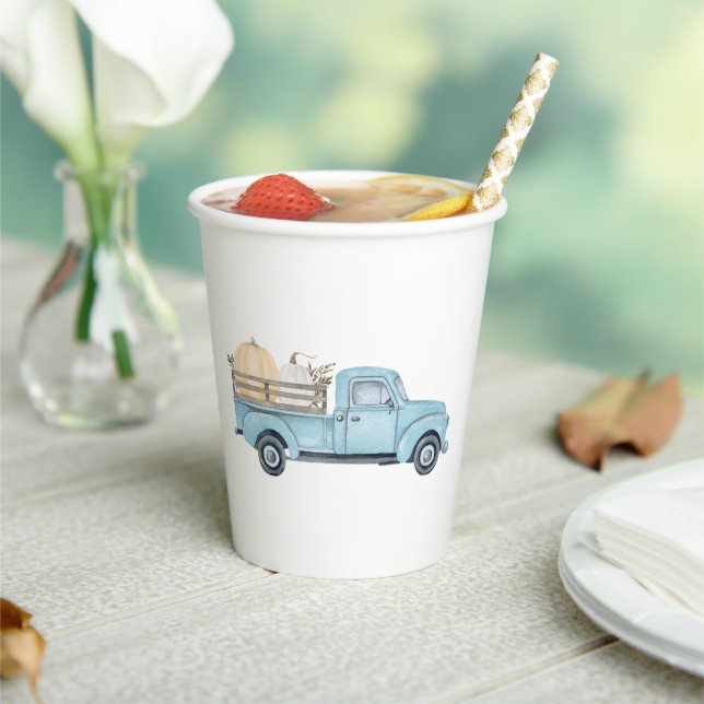 Our Little Pumpkin/Blue Truck Birthday Paper Cups (Insitu)
