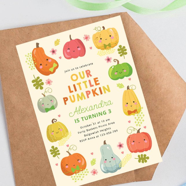 Our Little Pumpkin, Boys Birthday Photo Invitation (Creator Uploaded)