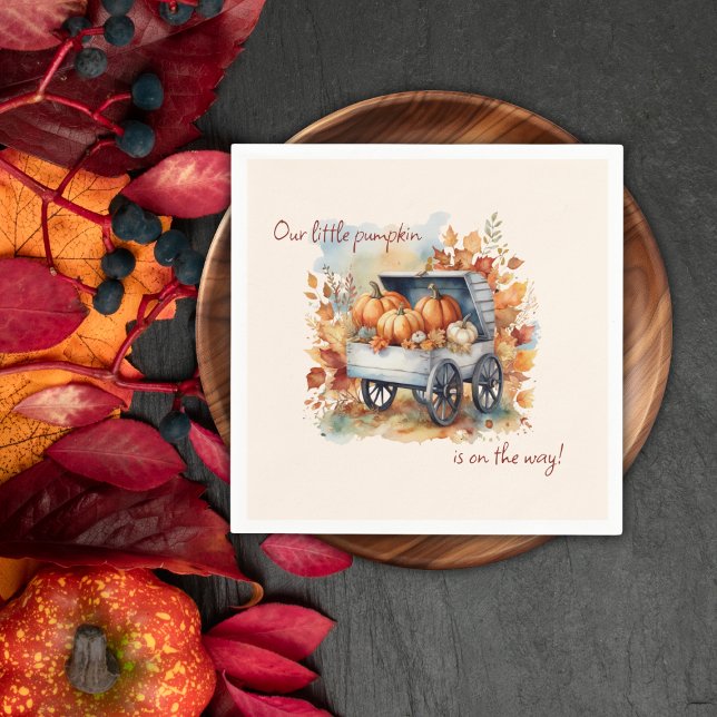 Our Little Pumpkin Fall Baby Shower Gender Neutral Napkin (Creator Uploaded)
