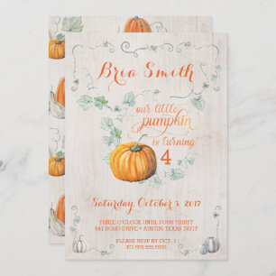 Our Little Pumpkin Fall Birthday Party Invitations