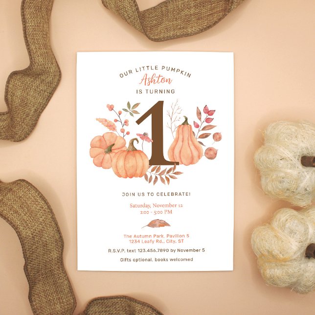 Our Little Pumpkin Fall First Birthday Invitation (Creator Uploaded)