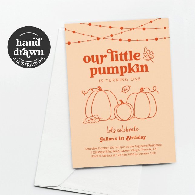 Our Little Pumpkin First Birthday Party Invitation (Creator Uploaded)