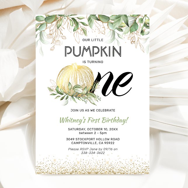 Our Little Pumpkin First Birthday Party Invitation (Creator Uploaded)